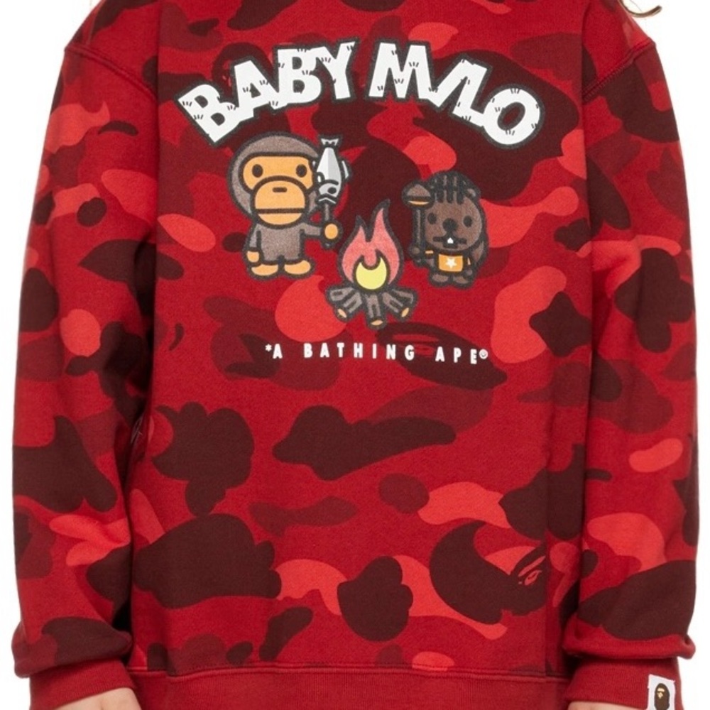Bape Red Camouflage Kids Hoodie